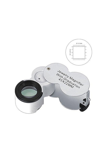 45X 22Mm Katlanır Ölçekli Optik Lens 2 Beyaz Led 1 Uv Led Işıklı