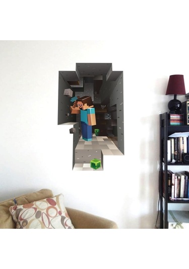 2'li Minecraft Dev Soy Ve Yapıştır Duvar Çıkartması Karikatür Çıkartması Çok Renkli