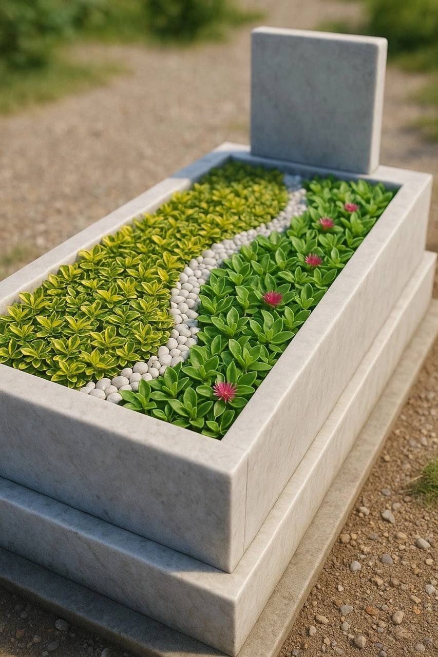 Mezar - Kabir Bitki Seti - 60 Adet 2 Çeşit Kalıcı Bitki Sarı Gol