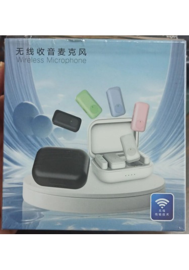 K16 Iphone Ve Type-c Uyumlu Kablosuz Yaka Mikrofonu Göstergeli Led Şarj Kutulu Gürültü Azaltma