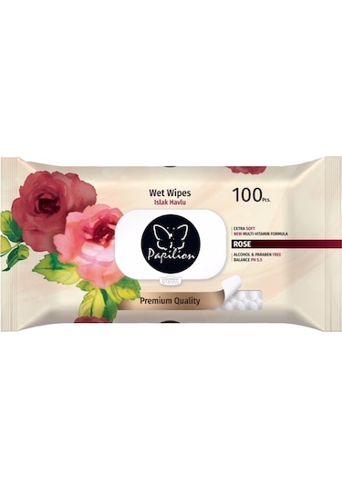 Papilion Islak Havlu Mendil 100 Yaprak Gül/Rose 18 Li Set