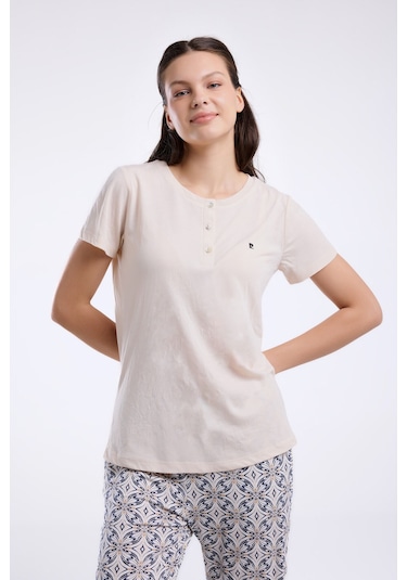 Pierre Cardin Kadın Krem Pijama Takımı Pc8961-s-v1 Krem