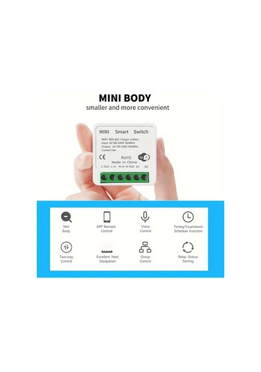 Xuweiwei Mini Akıllı Anahtar 16a 2 Adet Tuya Akıllı Hayat Uygulaması İle Kontrol Duvara Monteli Kablosuz Işık Anahtarı Ses Ve Uzaktan Kontrol