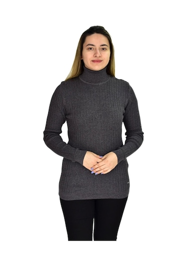 Kadın Büyük Beden Balıkçı Yaka Kazak R22897 Bgl-st03178-1 001