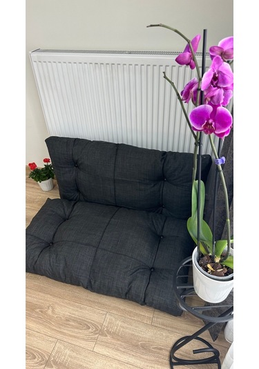 Modern Style Home Kalorifer Önü Yer & Palet Minderi 2'li Takım Antrasit