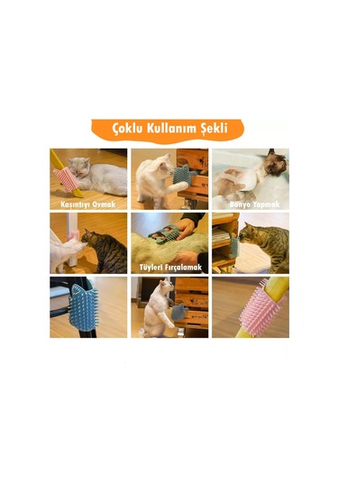 Teknetstore Kedi Köpek Tüy Toplama Eldiveni & Evcil Hayvan Masaj Tarağı 2'li Set