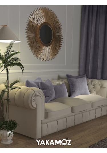 Br Yakamoz Gümüş Grisi Kırlent , Yastık Kılıfı Kadife Görünümlü Velvet Touch Serisi Gümüş Grisi