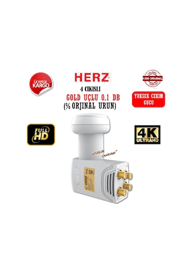 Herz Hr 904 Dört Çıkışlı Universal Lnb Full Hd 0.1Db