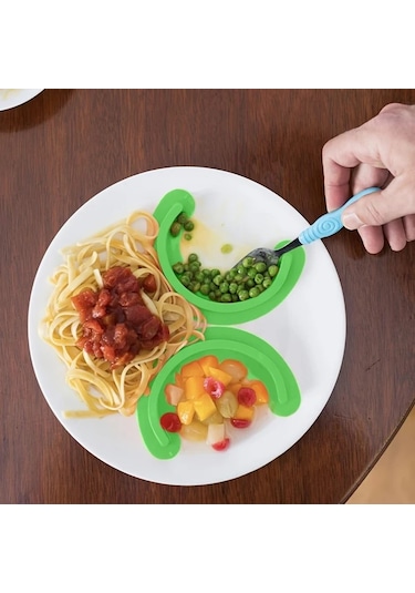 Dashanshop 2 Adet Kaymaz Silikon Tabak Ayırıcı - Isıya Dayanıklı, Kolay Temizlenen Gıda Saklama Çözümü Turuncu Turuncu