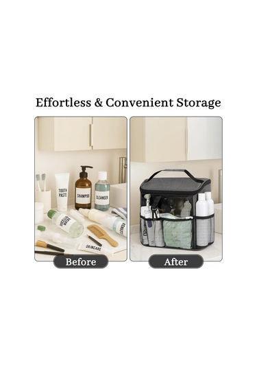 Shineyee Gri Banyo Organizer Sepeti - Pvc Ağ + Oxford Kumaş, Hızlı Kuruyan, Taşınabilir, Banyo/spor Salonu/seyahat İçin, 48 27 18cm 2501 Gri