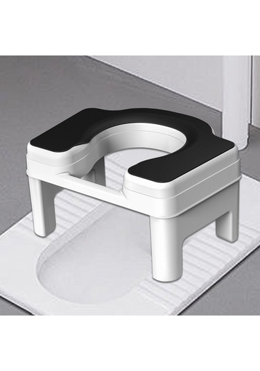 Suntek Tuvalet Taburesi Taşınabilir Kaymaz 18,5cm-beyaz-siyah