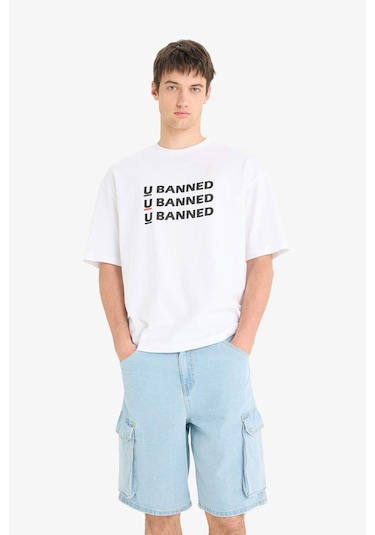 Defacto %100 Pamuk Kargo Fit Jean Bermuda Şort E1381ax25smnm39 Mavi