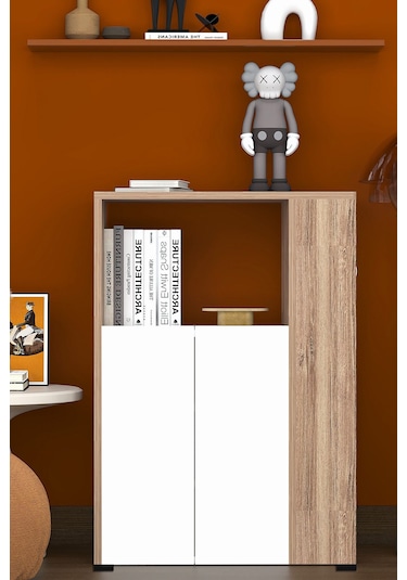 Yel Çok Amaçlı Dolap, Kahve Köşesi, Kiler Dolabı, Mutfak Erzak Dolabı, Mini Mutfak Dolabı, Kitaplık Kahverengi