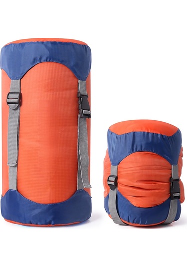 Symbee Turuncu M Boylu 210t Poliester Kompresyon Çantası - 4 Ayarlanabilir Kordonlu, Taşınabilir, Kamp Ve Bisiklet Turları İçin
