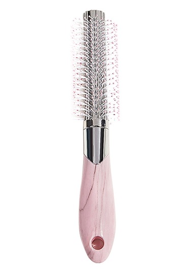 Qingmipy Saç Şekillendirme Ve Kurutma İçin Hafif Yuvarlak Fırça, Kaymaz Tutma Kolu, Tüm Saç Tipleri İçin Uygun, Pembe Renk