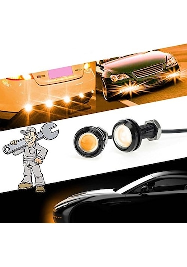 Ayna Altı Led Kartal Gözü Gündüz Farı Led Amber Turuncu 1 Çift