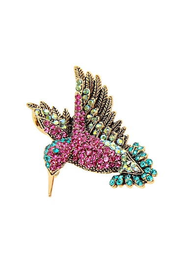 Suntek Vintage Diamante Güzel Hummingbird Hayvan Broş Pin Giyim