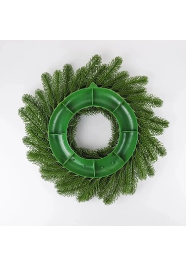 Kangvka Yeşil Plastik Noel Çemberi - 38cm Ev Dekorasyonu, Simülasyon Bitki, Mağaza Ve Ev Sahnesi Süsleme