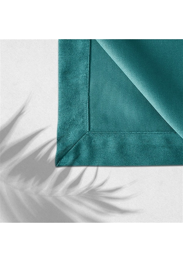 Kadife Dokulu Masa Örtüsü Turkuaz Rengi-648