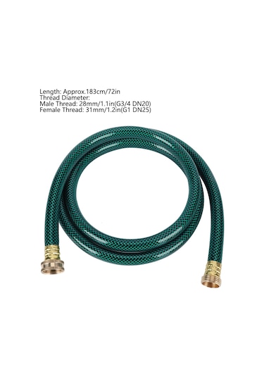 Shineyee Pvc Bahçe Hortumu 183cm, G1 Dn25 Bakır Bağlantı, Çiçek Sulama & Araba Yıkama, Yüksek Basınç Dayanıklı, Esnek Ve Dayanıklı