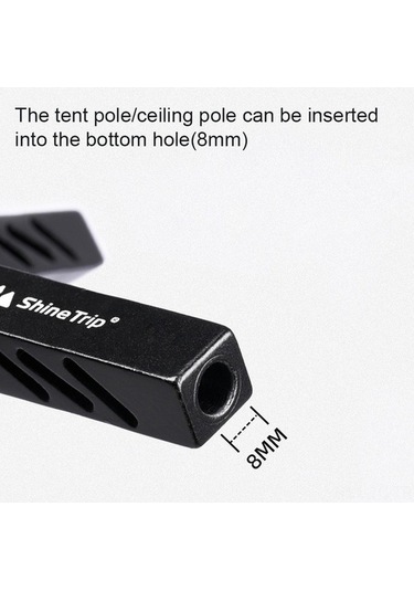 Bloomnest Es Siyah Kamp Kamera Işığı Destek Çubuğu Alüminyum Katlanabilir Çadır Aksesuarı Siyah