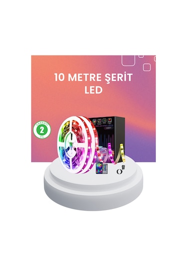 10 Metre Telefon Kontrollü Smart Şerit Led Usb Rgb Kumandalı Standart