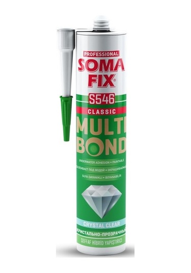 Somafix Şeffaf Multi Bond Hibrid Sıvı Çivi Kristal Yapıştırıcı Şeffaf Şeffaf