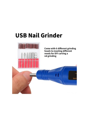 Geeksen "profesyonel Usb Şarjlı Mini Elektrikli Tırnak Bakım Ve Oyma Makinesi - 6 Uçlu Set"