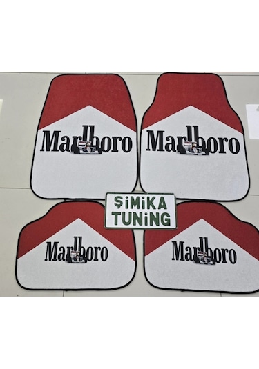 Marlbora Dekor Oto Halı Paspas Üniversal Yıkanabilir Her Araca Uyumlu