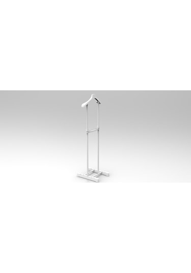 Lerato Tek Tepeli Dilsiz Uşak Elbise Askısı Beyaz