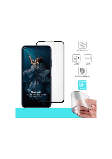 Microsonic Huawei Nova 5t Seramik Matte Flexible Ekran Koruyucu Siyah