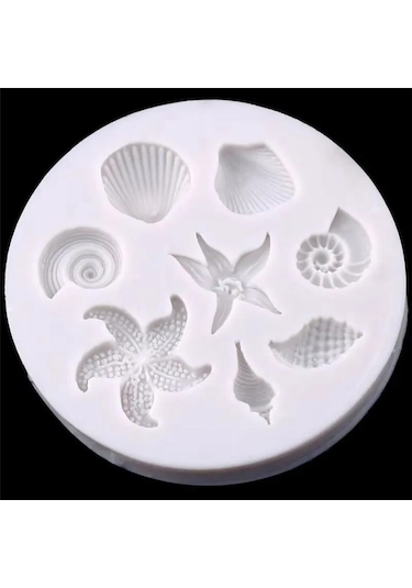Yaozixa Deniz Canavarları Ve Kabuk Desenli Gri Silikon Kalıp - Çikolata, Şeker Ve Pasta Dekorasyonu İçin El Yapımı Kalıp
