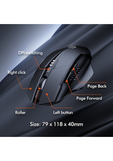 Inphic M6P Kablosuz Ergonomik 2.4G Sessiz Pil Göstergeli Mouse