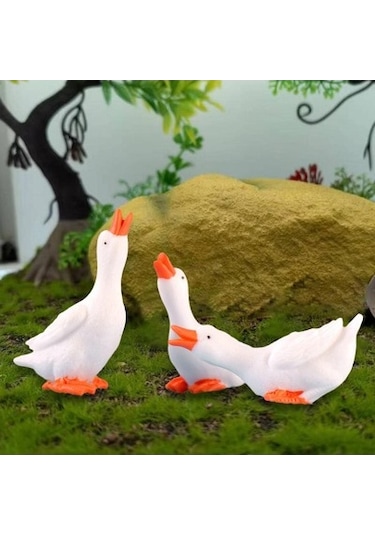 Lijinxu 3 Adet Mini Kaz Figürleri Minik Heykelleri Kek Toppers