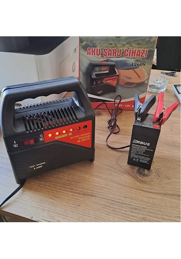 Pogod 6 Volt 12 Volt 6 Amper Ledli Göstergeli Akü Şarj Cihazı Taş