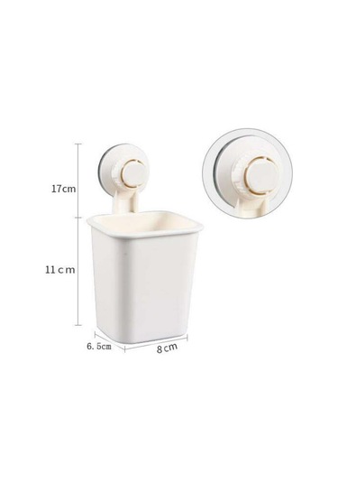 Sones Vakumlu Duvar Diş Macunu Diş Fırçası Tutucu Banyo Rafı Beyaz Diğer