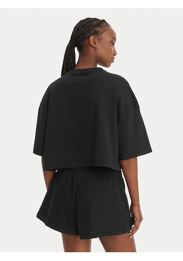 Calvin Klein Lv047f828g Ss Boxy Crop Kadın Tişört Siyah