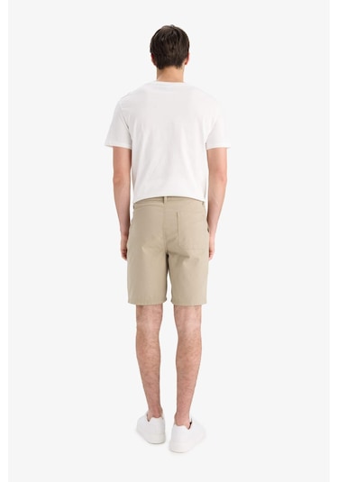 Defacto %100 Pamuk Regular Fit Bermuda Şort E1231ax25smkh488 Haki
