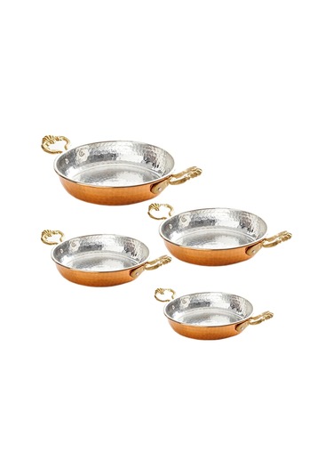 Bakır Dövme Tava Seti 4'lü