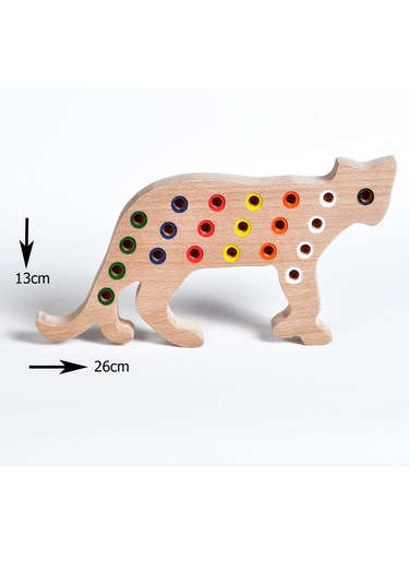 Ahşap Eğitici Doğal Renkli Kedi Tak Çıkar Montessori Oyuncak