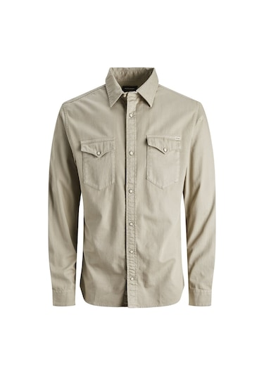 Jack Jones Erkek Denim Gömlek Jjesherıdan 12138115 Bej