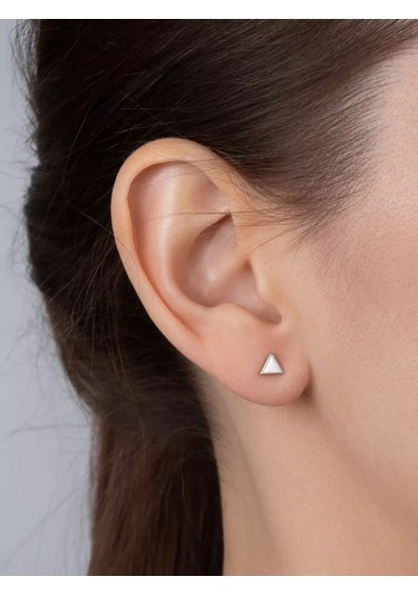 Vladlena 925 Ayar Gümüş Üçgen Pırlanta Küpeler 229260237 beyaz