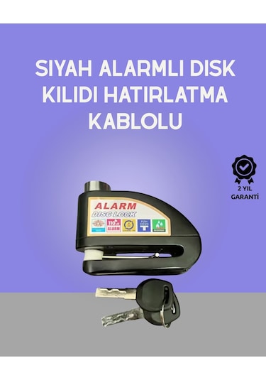 Northcity Yüksek Sesli 110db Çelik Disk Kilidi - Su Geçirmez, Şok Sensörlü Alarm