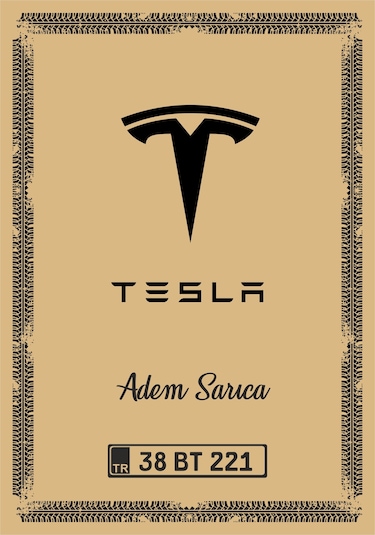 Paspas Kağıdı Tesla Logo Ve Kişiye Özel Baskı 100 Ad. 35x50 Cm