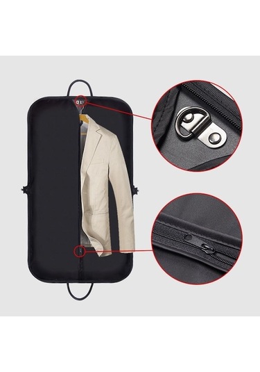 Novahub Kırmızı Oxford Tozluk Elbise Ceket, Toz Geçirmez Saklama Çantası, Dolap Asılı, Seyahat Takımı Kırmızı