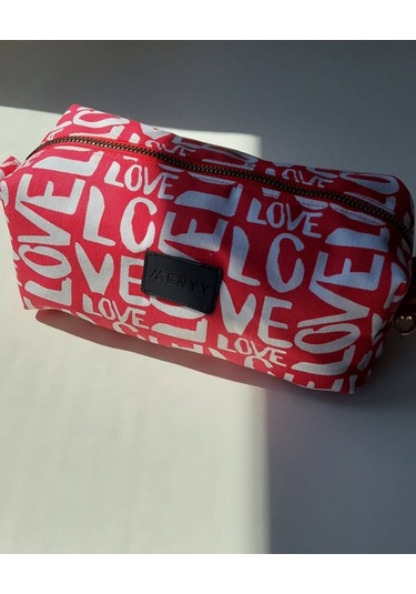 Meryy Collection Makyaj Organizer Çanta Love Desen Tek Ebat