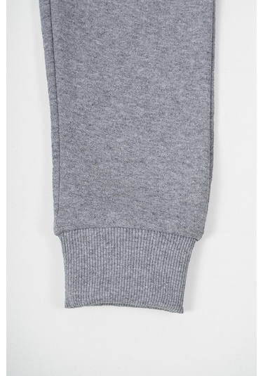 Mmetalic Gri Kalın Pamuklu Beli Ve Paçası Lastikli Cepli 5-6-7-8-9-10-11-12 Yaş Kız Çocuk Eşofman Altı Gri