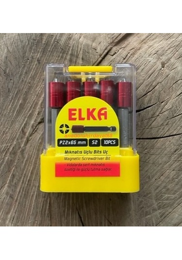 Elka Pz2 Stoplu Vida Sıkma Ucu Mıknatıslı Yıldız Bits Uç Yıldız Uç 65mm 10 Adet