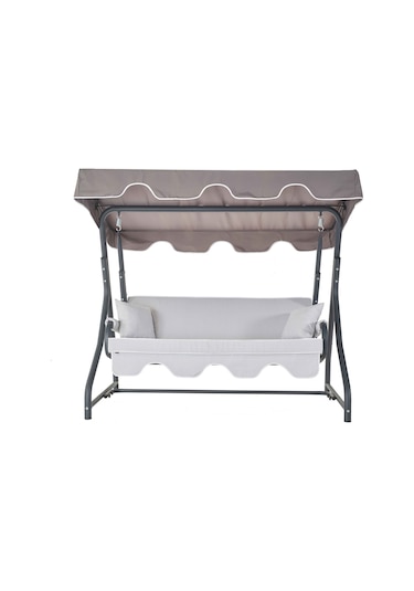Ruta 3 Kişilik Sabit Bahçe Balkon Teras Salıncağı - Gri Çizgili Gri Ruta 3 Kişilik Sabit Bahçe Balkon Teras Salıncağı - Gri Çizgili Gri