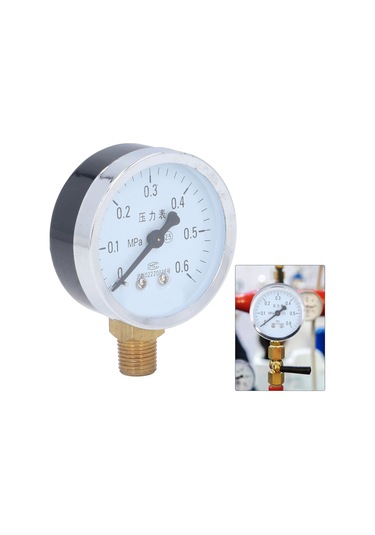 Dofolink Demir Kasa 1/4 Npt Basınç Ölçer - Su, Hidrolik, Yağ Basıncı İçin - 0-1 Mpa Aralığı - Şeffaf Gösterge - Ev, Sanayi Kullanıma Uygun